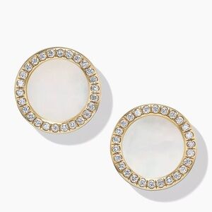 Petite DY Elements® Stud Earrings in 18K Yellow Gold with Pavé Diamonds